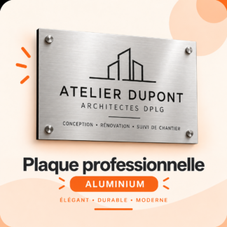 Plaque professionnelle gravée personnalisée en Aluminium Anodisé